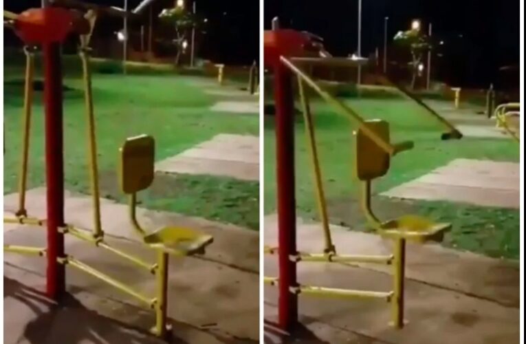 VIDEO VIRAL: Captan a un fantasma en el parque en medio de la noche