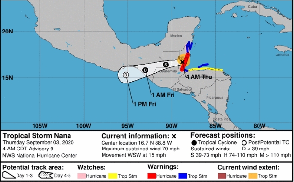 Tormenta Tropical ‘Nana’ impacta a Guatemala