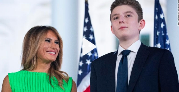 LA PRIMERA DAMA DE EE.UU. MELANIA TRUMP INFORMA QUE SU HIJO BARRON TUVO COVID-19