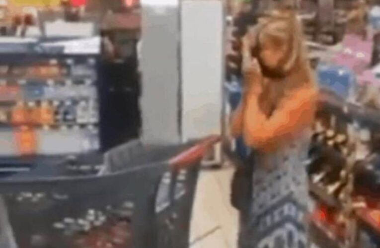 Mujer usa su ropa interior como cubrebocas para seguir comprando en un supermercado (+video)