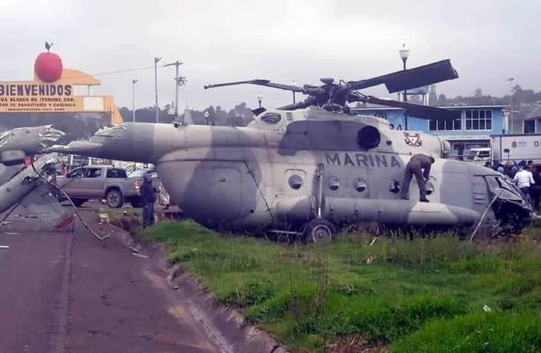 Secretaría de Marina desconoce causas del desplome de helicóptero en Hidalgo