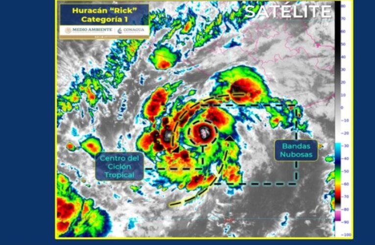 Rick se intensifica a Huracán Categoría 1; lloverá en 5 estados