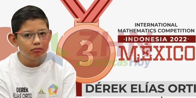 Derek da a Zacatecas medalla de bronce en la Competencia Internacional de Matemáticas celebrada en Indonesia