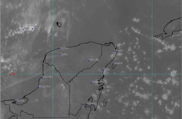 Se espera cielo nublado y sin lluvia para la Península de Yucatán