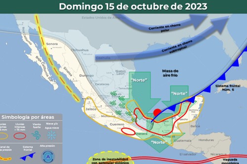 La masa polar del frente frío número 6 se extiende sobre México y cada vez llega a más lugares: estados afectados hasta el 17 de octubre