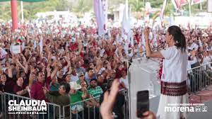 AL RITMO DEL TRADICIONAL MAYAPAX, RECIBEN A CLAUDIA SHEINBAUM EN QUINTANA ROO