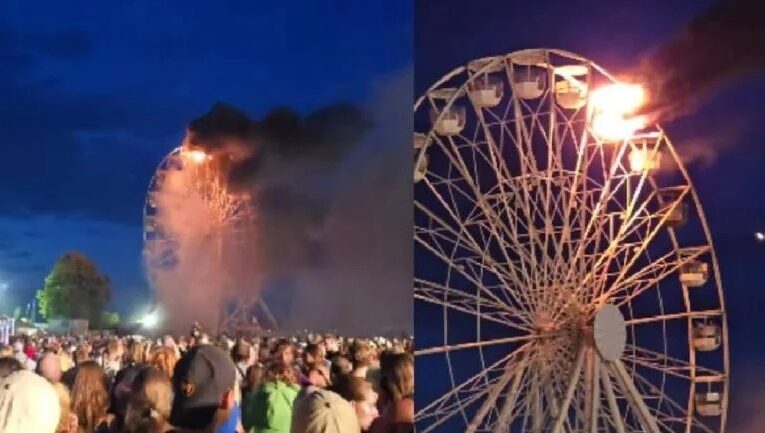 Rueda de la fortuna se incendia en Alemania, deja al menos 20 heridos