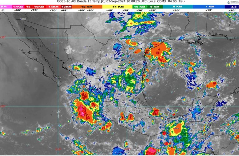 La onda tropical 20 continúa su desplazamiento sobre México