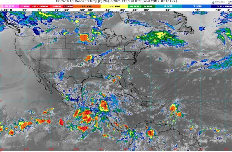 Lluvias intensas azotan el sur y oriente del país; alertan por desarrollos ciclónicos en el Golfo y Pacífico