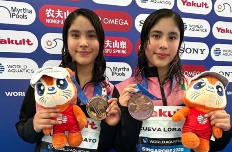 ¡Orgullo mexicano! Gemelas de 14 años ganan bronce en Mundial de deportes acuáticos