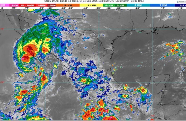 El ciclón Lorena se localiza frente a la costa de Baja California Sur