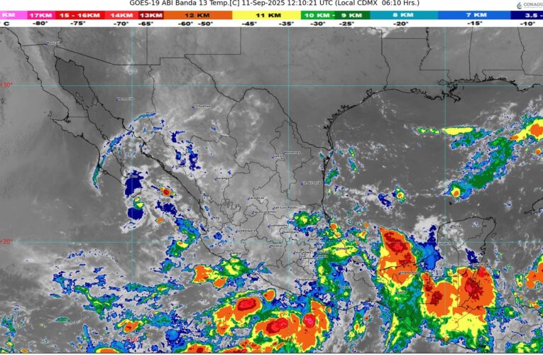 Lluvias intensas amenazan occidente, oriente, sur y sureste de México, incluida la Península de Yucatán