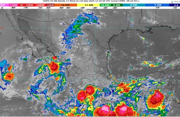 Se prevén lluvias intensas en Guerrero, Oaxaca, Chiapas, Tabasco y Veracruz