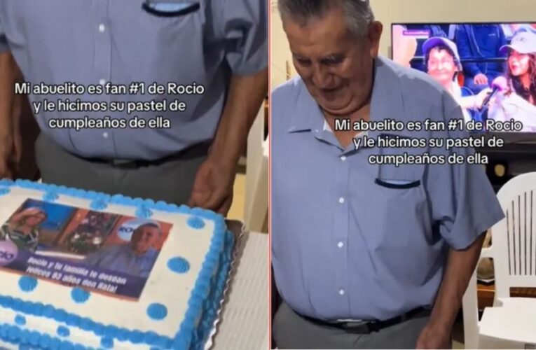 Abuelito celebra su cumpleaños con temática del programa de Rocío Sánchez Azuara y se vuelve viral