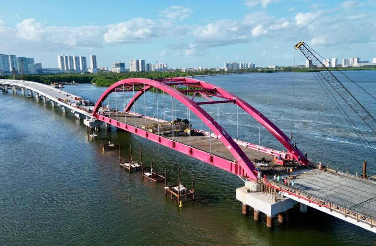 Avanza 90.2% la construcción del Puente de la Laguna Nichupté en Cancún: Mara Lezama