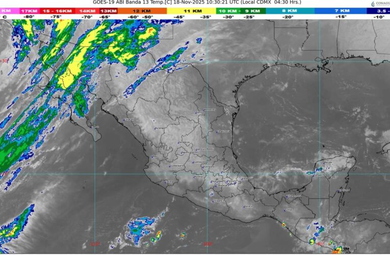 El frente frío 15 se desplazará sobre el noroeste de México