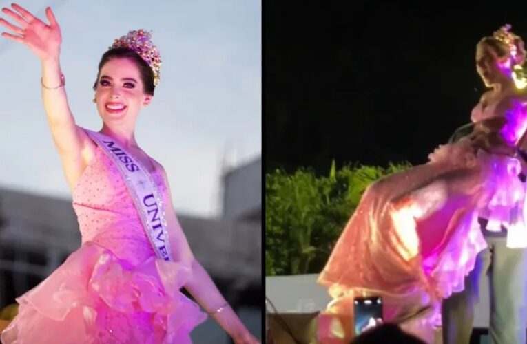 Bajan a la fuerza a ganadora de Miss Universo Fátima Bosch en desfile de Tabasco