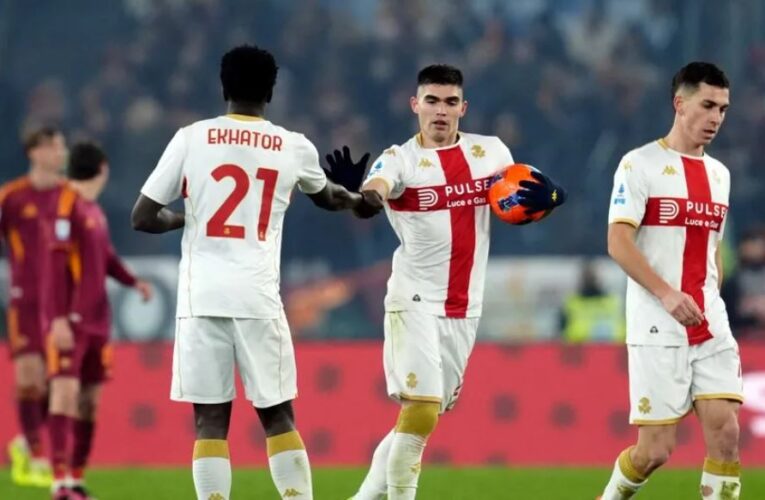 Genoa y Johan Vásquez rozan la zona de descenso de la Serie A tras caer con la Roma