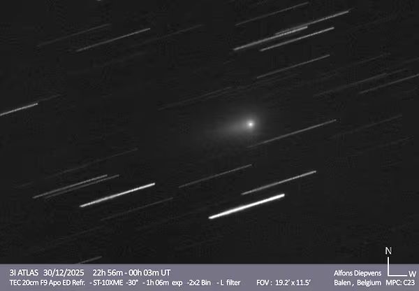 NASA capta imagen inédita del cometa interestelar 3I/ATLAS, el más antiguo jamás observado