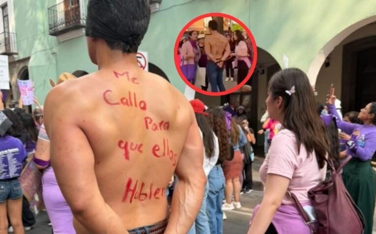 Fue como aliado a la marcha del 8M, y lo exhiben como deudor alimentario