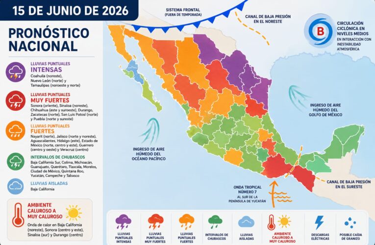 Se desplazará la onda tropical número 7 al sur de la península de Yucatán