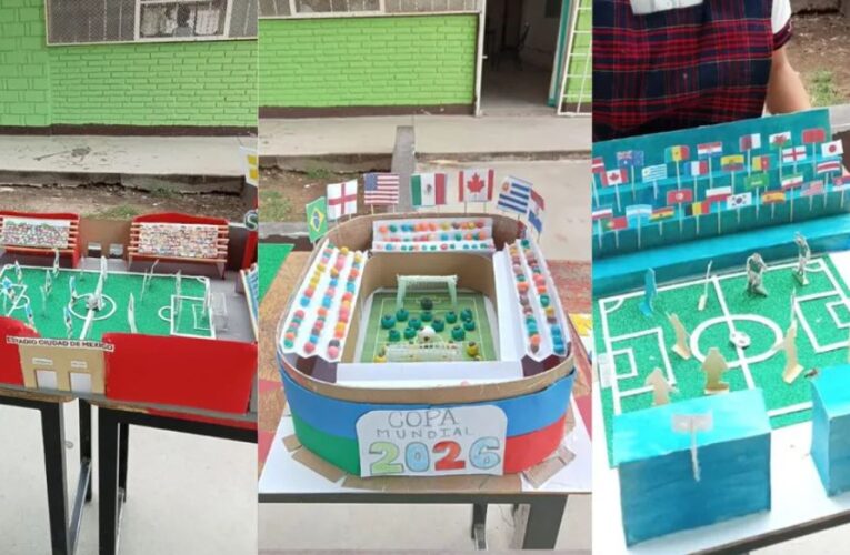 Alumnos recrean el Mundial 2026 con maquetas en primaria de Torreón